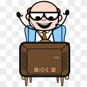 Father Working In The Office Clipart, HD Png Download - cartoon tv png