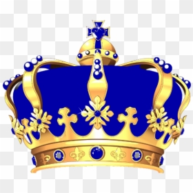 Royal Blue And Gold Crown, HD Png Download - gold crown png