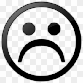 Black And White Clipart Of Sad Face, HD Png Download - sad emoji png