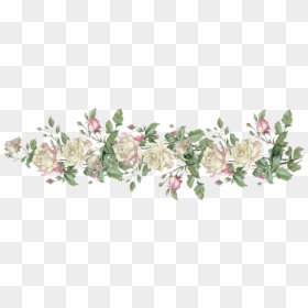 Transparent Vintage Flower Border, HD Png Download - white rose png