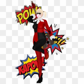 Mmd Harley Quinn Dl, HD Png Download - pow png