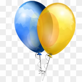 Blue And Yellow Balloons Png, Transparent Png - globos png