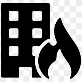 Building On Fire Silhouette, HD Png Download - fire icon png