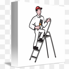 Desenho Pintor De Casa, HD Png Download - ladder png