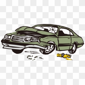 Vector Cartoon Hand Painted Green Broken Car Png Download - Broken Car Transparent Background, Png Download - broken car png