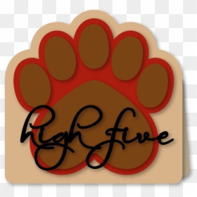 Bear Paw High Five Card - Circle, HD Png Download - bear paw print png