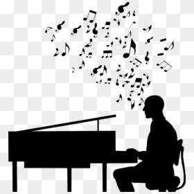 Piano Player Silhouette Png, Transparent Png - reading silhouette png