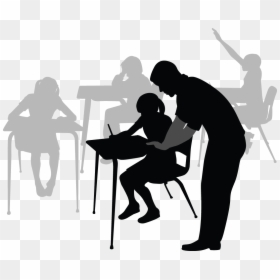 Students In A Classroom Silhouette, HD Png Download - reading silhouette png