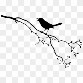 Bird On Branch Silhouette Png Clipart , Png Download - Bird Branch Silhouette Png, Transparent Png - reading silhouette png