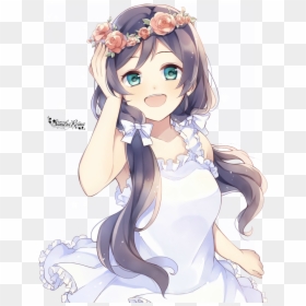 Anime Flower Crown Girl , Png Download - Anime Flower Crown, Transparent Png - anime flower png
