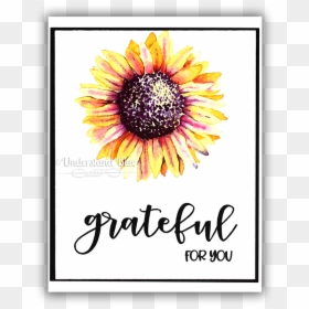 No Line Watercolor Of A Sunflower By Understand Blue - Black-eyed Susan, HD Png Download - watercolor sunflower png