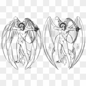 Clip Art Angels Vs Demons Drawings - Drawings Of Demon Wings, HD Png Download - male angel png