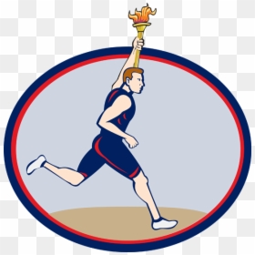 Olympic Torch Runner Clipart - Sports Images With Olympic Torch, HD Png Download - olympic torch png