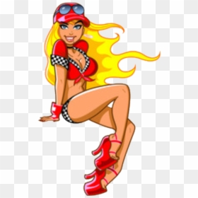 #sexy #girl #cartoon - Pin Up Race Girl, HD Png Download - sexy anime girl png