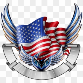 Eagle Logo Png With Flag, Transparent Png - usa eagle png
