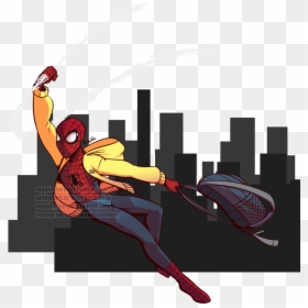 Dynamic Spiderman Poses Spidersina, HD Png Download - spiderman swinging png