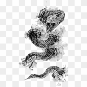 Rattlesnake Tattoo Flash Black And Gray - Black Snake Tattoo Designs, HD Png Download - black flash png