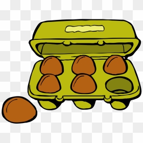 Eggs, Carton, Gold, Brown, Food, Breakfast, Box, Shells - Clip Art Egg Carton, HD Png Download - egg carton png