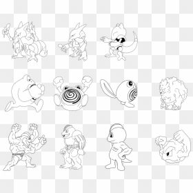 Pokemon Logo Black And White - Line Art, HD Png Download - pepe head png