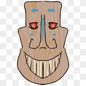 Tiki, Face, Mask, Drawing, Wood, Smile, HD Png Download - green lantern mask png