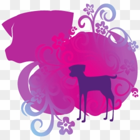 Coddled Creatures Pet Sitting Llc ® - Pink Dog Clipart Transparent Background, HD Png Download - sitting dog silhouette png