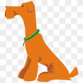 Orange Dog Sitting - Dog Sitting Clipart Png, Transparent Png - sitting dog silhouette png