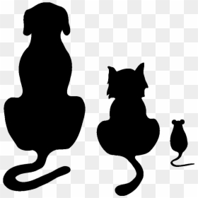 Transparent Cats Clipart - Cats Dogs And Mice, HD Png Download - sitting dog silhouette png