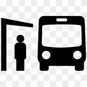 Bus Icon Symbol - Clip Art Of Bus Stop, HD Png Download - bus stop sign png