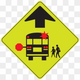 Triangle,area,symbol - School Bus Stop Ahead Sign, HD Png Download - bus stop sign png