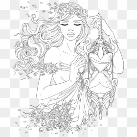 Free Blank Coupon Lineart - Colouring Pages For Adults Girl, HD Png Download - blank coupon png