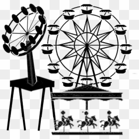 Industry Architectural Engineering Clip Art - Transparent Carnival Rides Png, Png Download - ferris wheel silhouette png