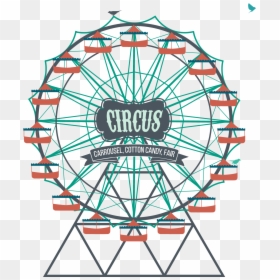 Ferris Wheel Amusement Park Clip Art - Clipart Scary Ferris Wheel, HD Png Download - ferris wheel silhouette png