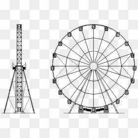 Ferris Wheel Transparent - Ferris Wheel Ride Drawing, HD Png Download - ferris wheel silhouette png