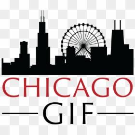 Chicago Skyline Ferris Wheel, HD Png Download - ferris wheel silhouette png