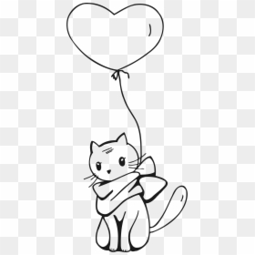 Transparent Cattail Png - Line Drawings Of Cat, Png Download - cat outline png