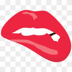 Lipstick How I - Biting Lip Transparent Background, HD Png Download - lips outline png