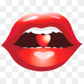 Transparent Small Red Heart Png - Lips, Png Download - lips outline png