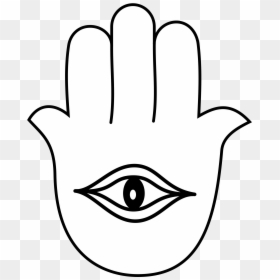 Face,facial Expression,line Book,finger,hand,lip,no - Hamsa Hand Outline With Eye, HD Png Download - lips outline png
