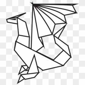 Bearded Dragon Clipart Black And White Paper Clipart - Origami Paper Dragon Drawing, HD Png Download - paper clipart png