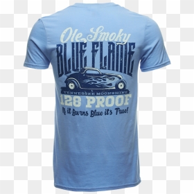 Blue Flame Hot Rod Tee - Active Shirt, HD Png Download - hot rod flames png
