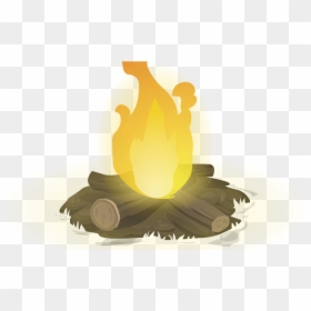 Camp Fire Logs Clipart, HD Png Download - flame silhouette png