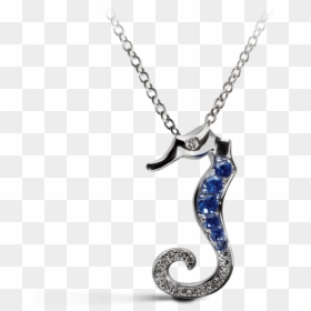 Seahorse Blue With Diamonds Necklace - Necklace, HD Png Download - sea horse png