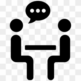 Two Persons Talking Sharing Sitting On A Table, HD Png Download - talking icon png