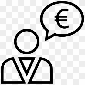Business Man Talking Thinking Money Euro Currency Svg - Man Thinking Of Money Icon, HD Png Download - talking icon png