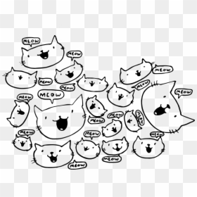 Meow - Cartoon, HD Png Download - meow png