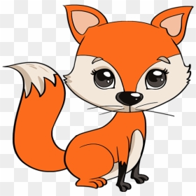 How To Draw Baby Fox - Baby Fox Drawing Easy, HD Png Download - baby fox png