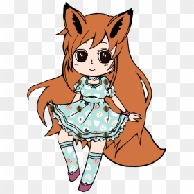 Girl Fox Drawing Draw Freetoedit Anime Animegirl Line - Fox Drawing Cartoon, HD Png Download - baby fox png