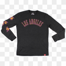 Los Angeles Lakers Comfy La Long Sleeve T-shirt - Logos And Uniforms Of The Los Angeles Lakers, HD Png Download - la lakers logo png