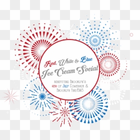Red, White & Blue Ice Cream Social - Circle, HD Png Download - white fireworks png