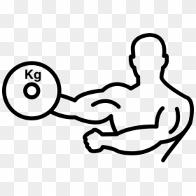 Bodybuilder Carrying Weight On One Hand Outline - Outline Of A Person Flexing, HD Png Download - hand outline png